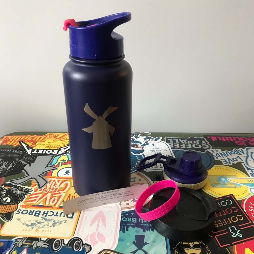 Dutch Bros hydroflask with attachments